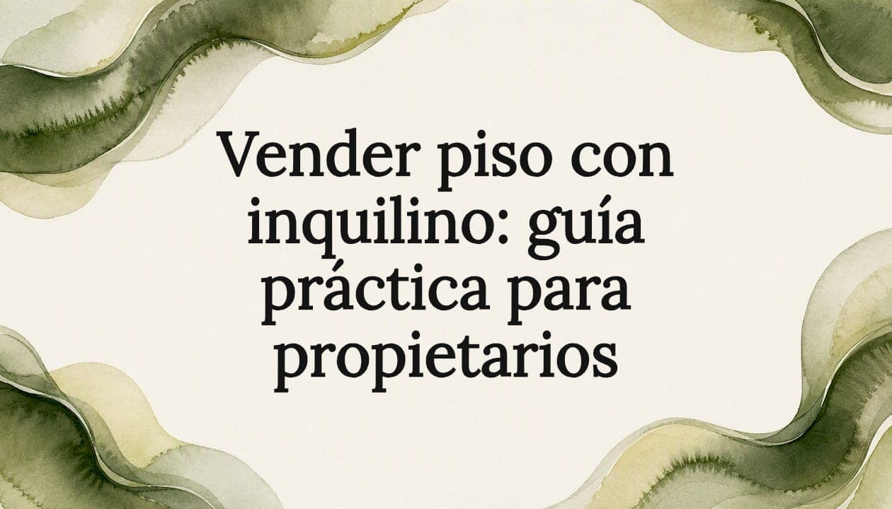 Vender piso con inquilino: guía práctica para propietarios