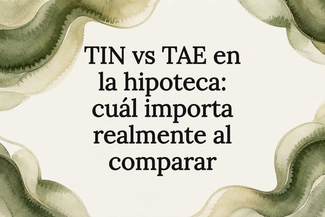 TIN vs TAE en la hipoteca: cuál importa realmente al comparar