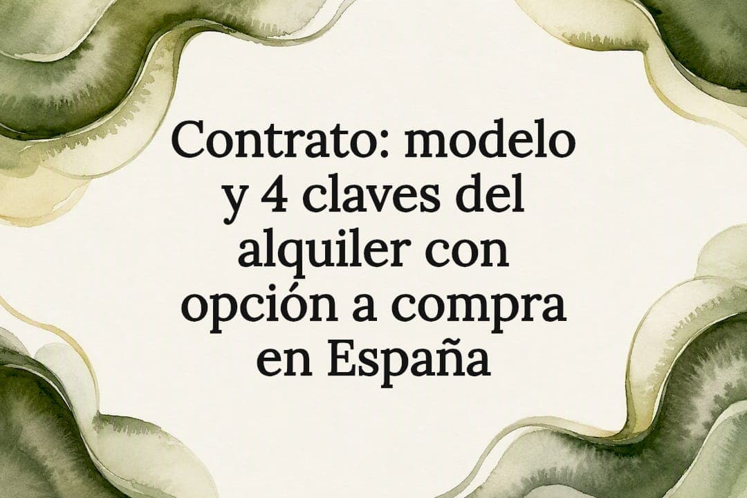 Contrato: modelo y 4 claves del alquiler con opción a compra en España