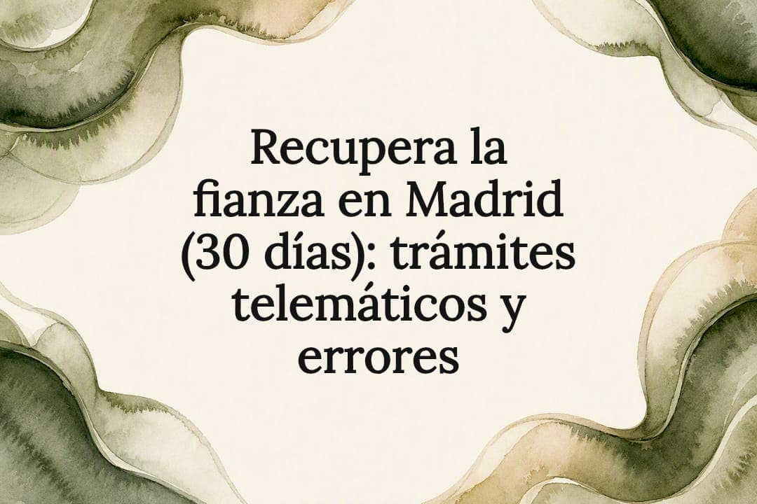 Recupera la fianza en Madrid (30 días): trámites telemáticos y errores