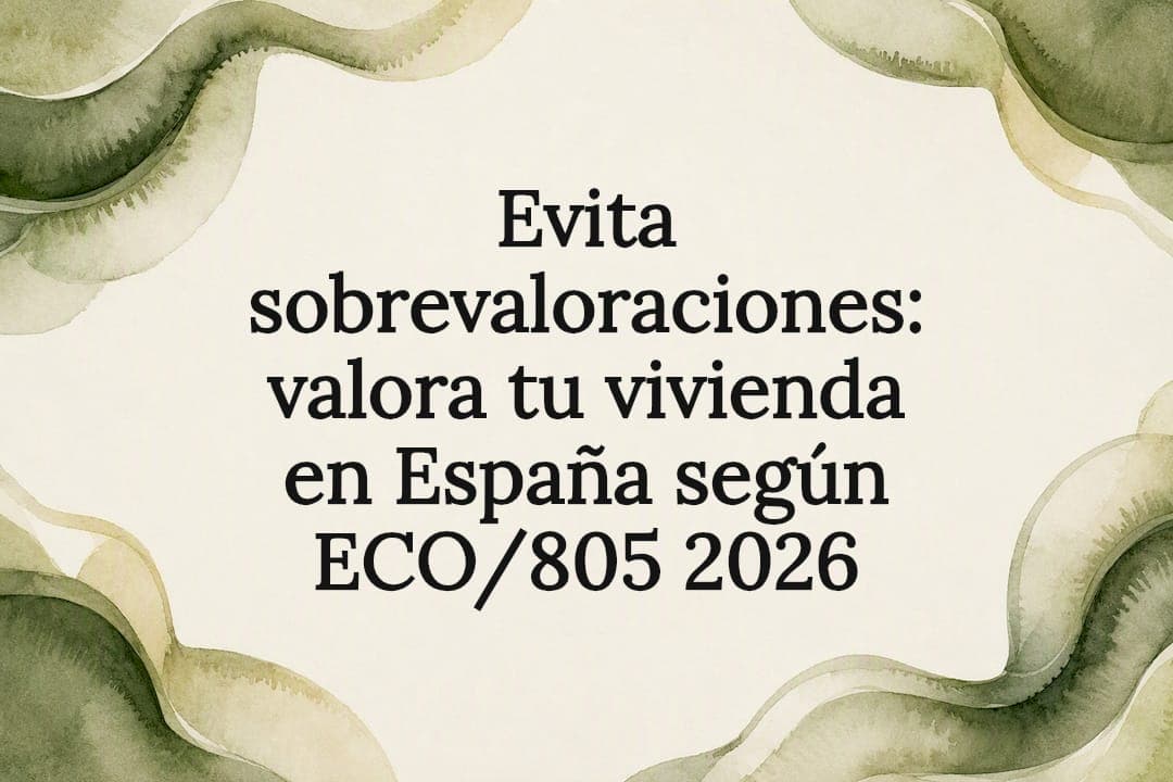 Evita sobrevaloraciones: valora tu vivienda en España según ECO/805 2026