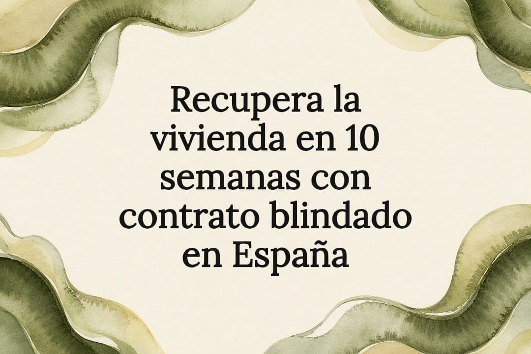 Recupera la vivienda en 10 semanas con contrato blindado en España