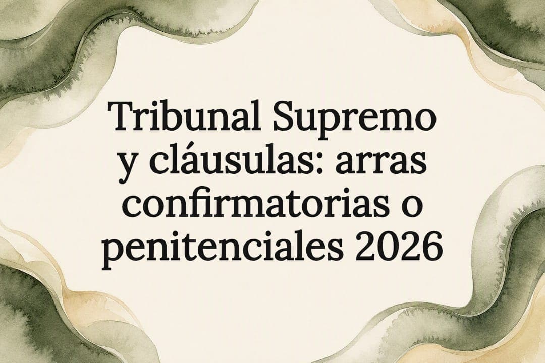 Tribunal Supremo y cláusulas: arras confirmatorias o penitenciales 2026