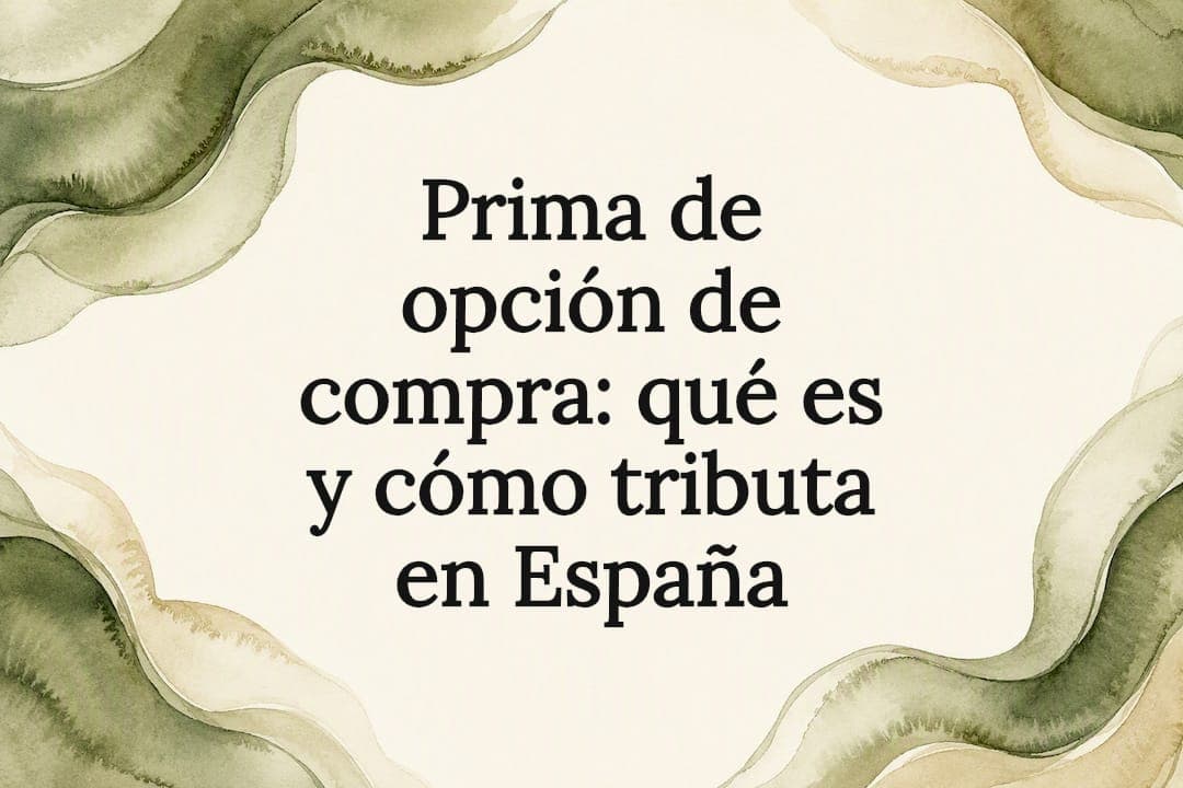 Prima de opción de compra: qué es y cómo tributa en España