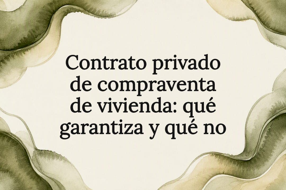 Contrato privado de compraventa de vivienda: qué garantiza y qué no