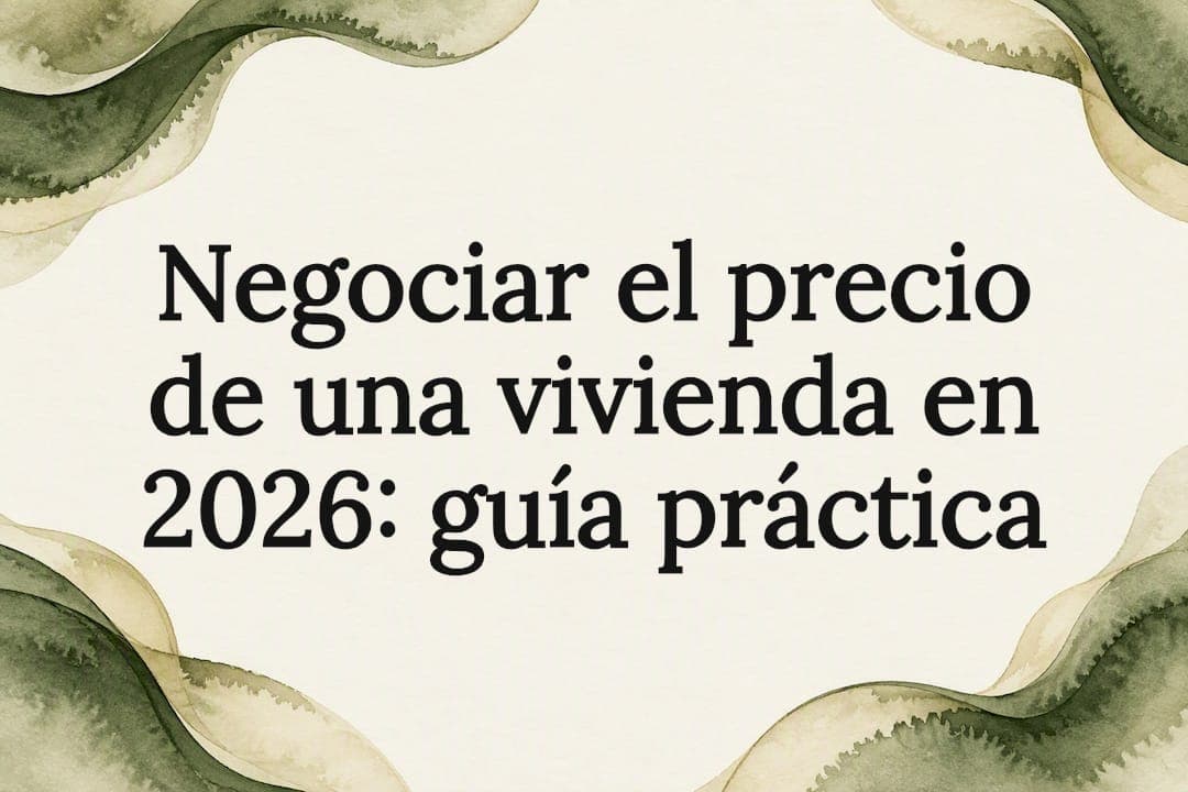 Negociar el precio de una vivienda en 2026: guía práctica