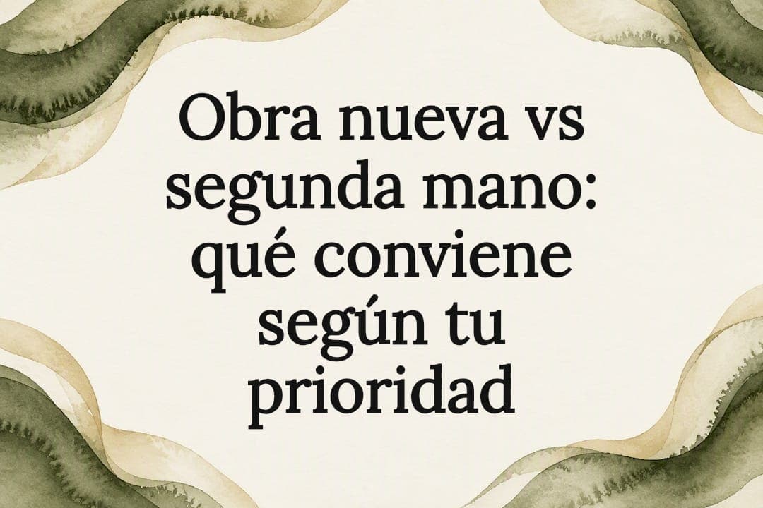 Obra nueva vs segunda mano: qué conviene según tu prioridad