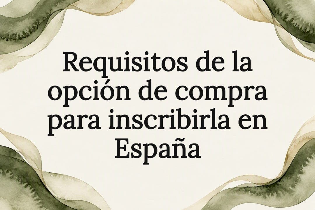 Requisitos de la opción de compra para inscribirla en España