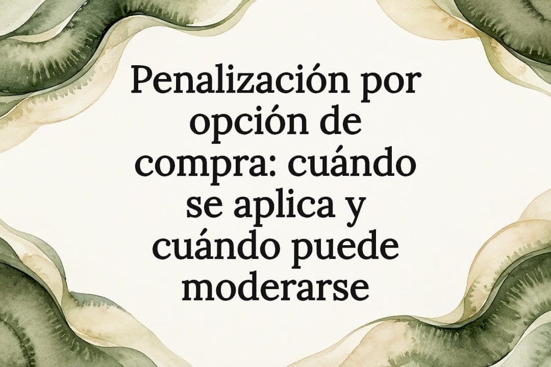 Penalización por opción de compra: cuándo se aplica y cuándo puede moderarse