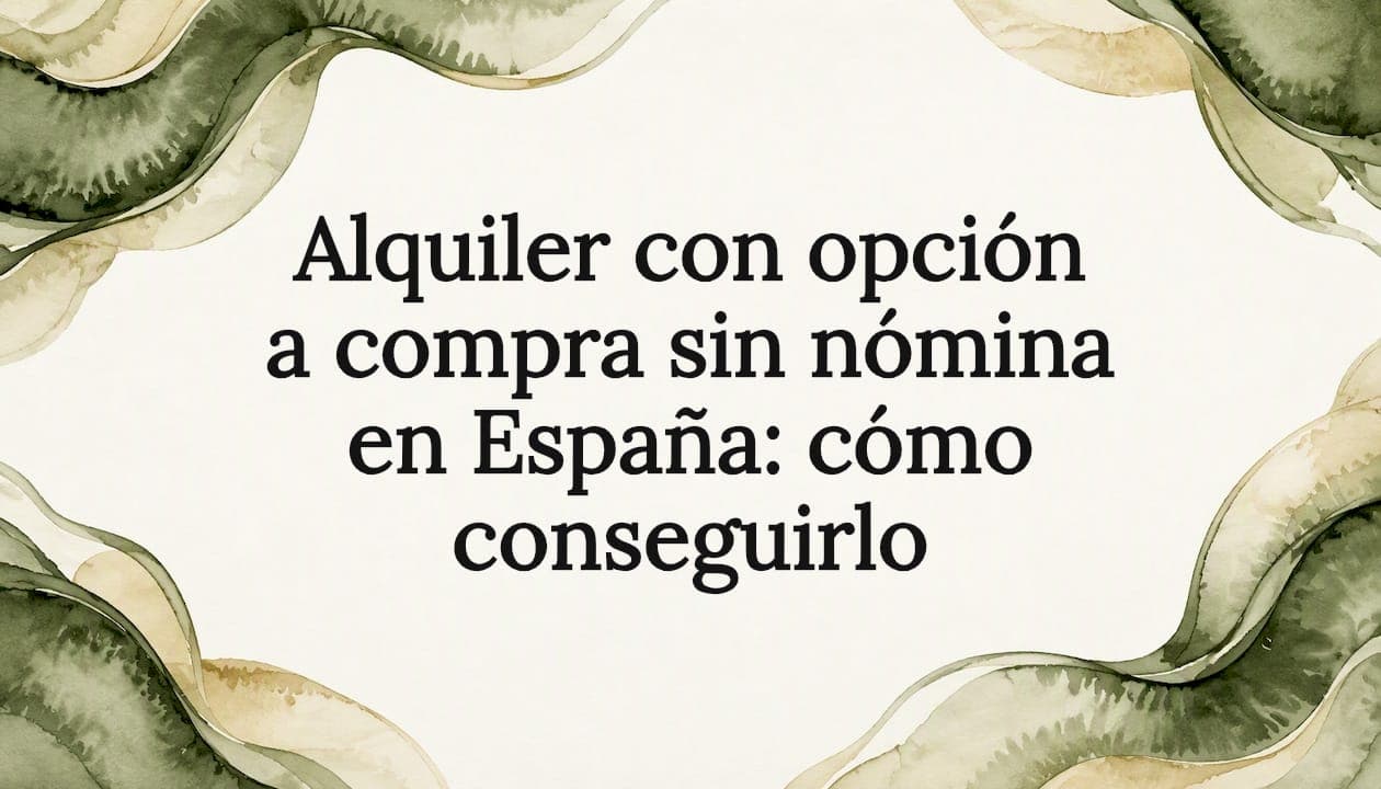 Alquiler con opción a compra sin nómina en España: cómo conseguirlo