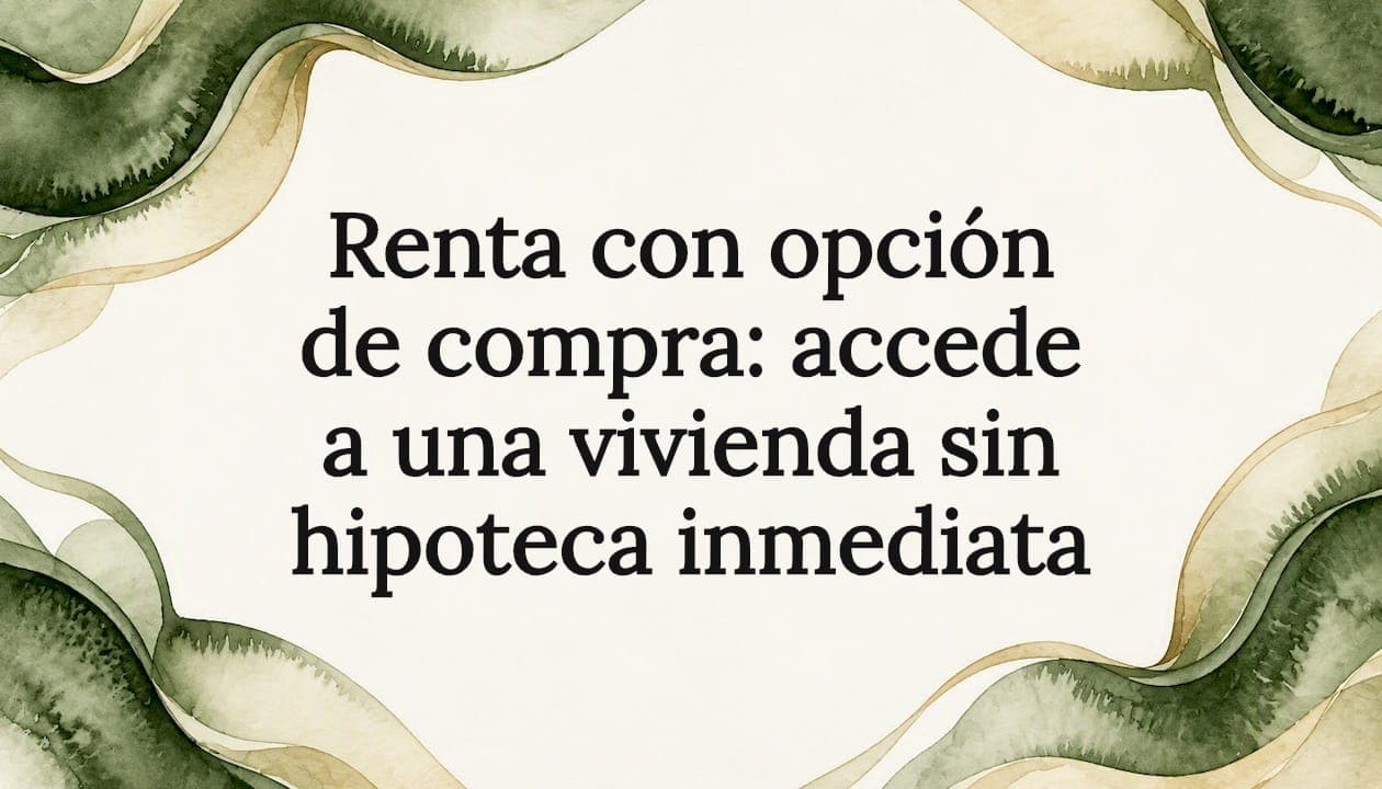 Renta con opción de compra: accede a una vivienda sin hipoteca inmediata