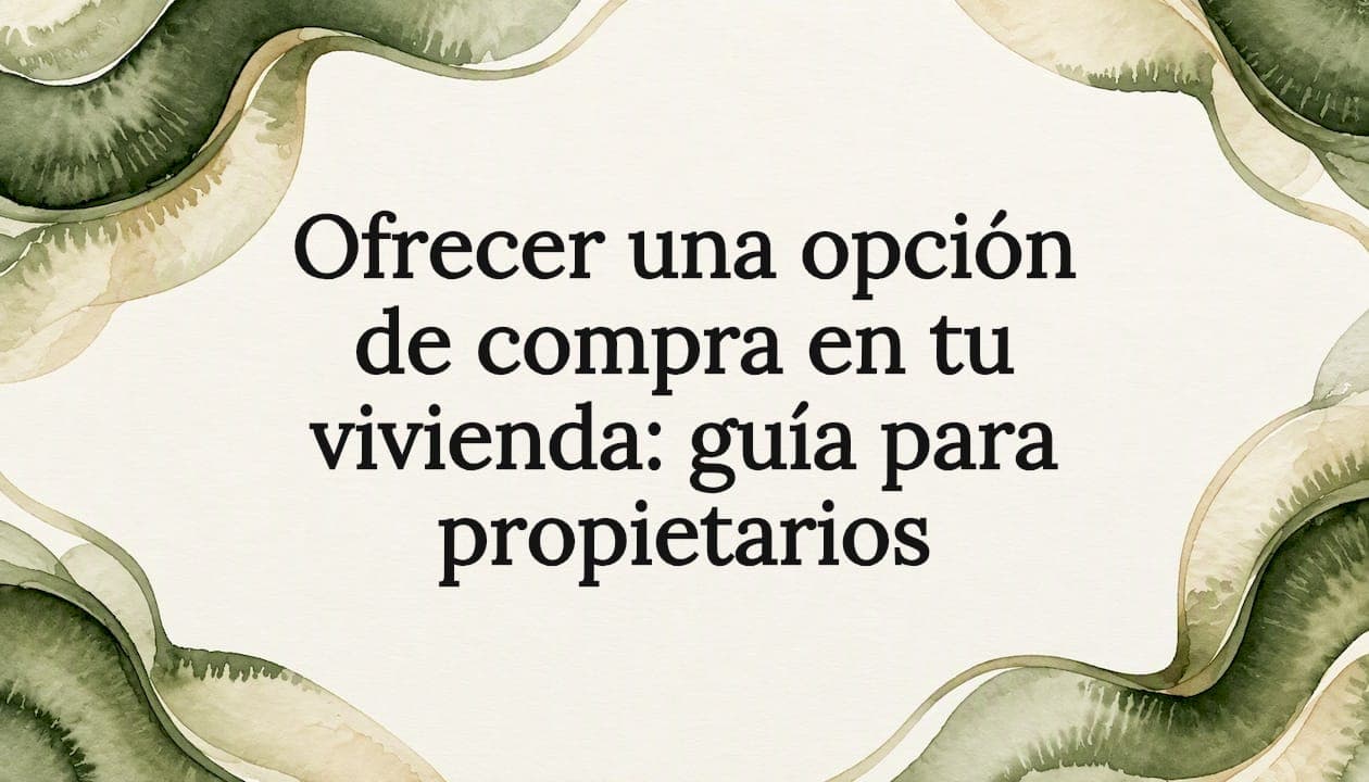 Ofrecer una opción de compra en tu vivienda: guía para propietarios