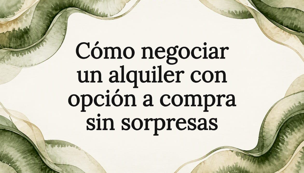 Cómo negociar un alquiler con opción a compra sin sorpresas